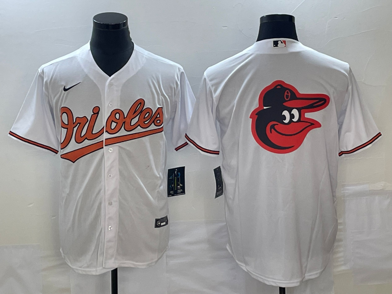 Men's Baltimore Orioles White Team Big Logo Cool Base Stitched Jersey Men's Baltimore Orioles White Team Big Logo Cool Base Stitched Jersey